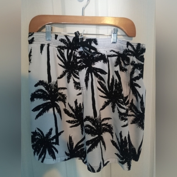 New Surf Society Black Palm Tree Swim Shorts - Picture 2 of 4